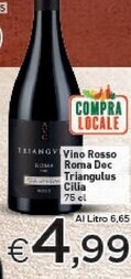 Crai Cilia - vino rosso roma doc triangulus offerta