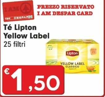 Despar Lipton té yellow label offerta