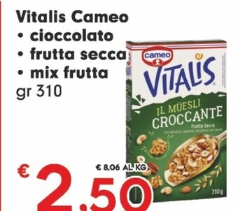 Despar Cameo vitalis cioccolato/ frutta secca/ mix frutta offerta
