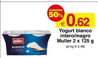 Sì con te Muller yogurt bianco intero offerta