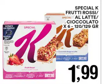 Gecop Special K Frutti Rossi/Al Latte/Cioccolato x 6 120/129gr offerta