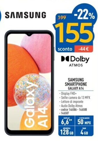 FreeShop SAMSUNG SMARTPHONE GALAXY A14 offerta