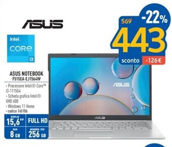 FreeShop ASUS NOTEBOOK F515EA-EJ1564W offerta
