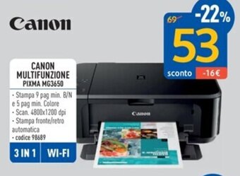 FreeShop CANON MULTIFUNZIONE PIXMA MG3650 offerta