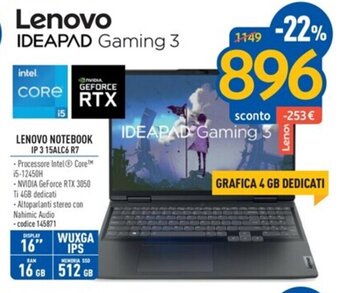LENOVO NOTEBOOK IP 3 15ALC6 R7