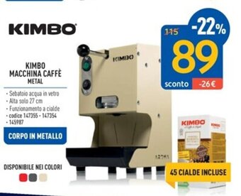 KIMBO MACCHINA CAFFÈ METAL