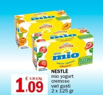 Crai Nestlè mio yogurt cremoso vari gusti 2 x 125 gr offerta
