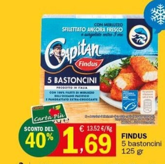 Crai Findus 5 bastoncini 125 gr offerta