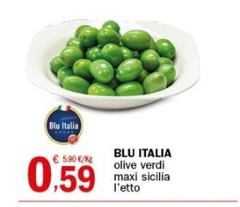 Crai Blu italia olive verdi maxi sicilia l'etto offerta