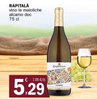 Crai Rapitalà vino le maioliche alcamo doc 75 cl offerta
