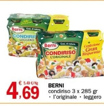 Crai Berni condiriso 3 x 285 gr offerta
