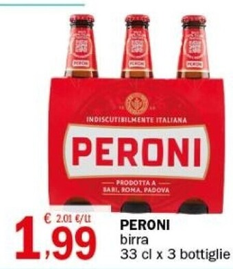 Peroni birra 33 cl x 3 bottiglie