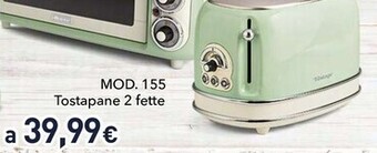 Unieuro Ariete 155, tostapane 2 fette con pinze vintage, 810 w, verde offerta