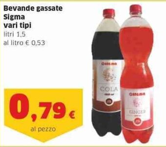 Sigma Bevande gassate Sigma vari tipi litri 1.5 offerta