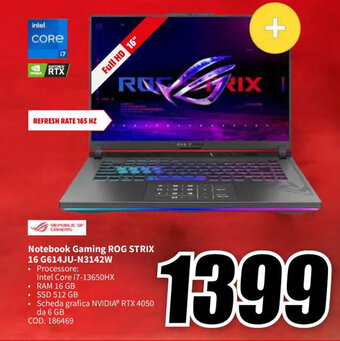 Notebook Gaming ROG STRIX 16 G614JU-N3142W