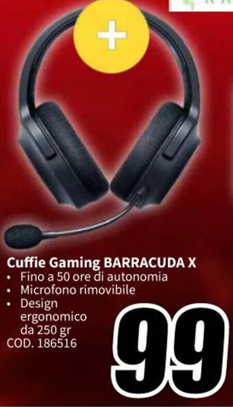 MediaWorld RAZER Cuffie Gaming BARRACUDA X offerta