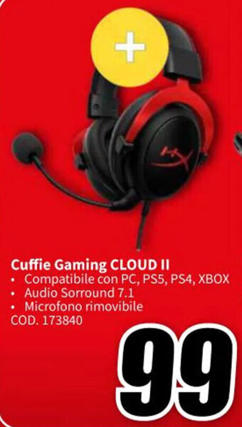 MediaWorld HyperX Cuffie Gaming CLOUD II offerta