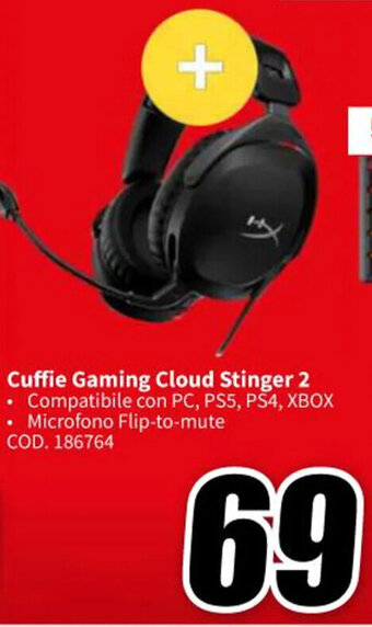 MediaWorld HyperX Cuffie Gaming Cloud Stinger 2 offerta