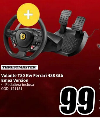 MediaWorld THRUSTMASTER Volante T80 Rw Ferrari 488 Gtb Emea Version offerta