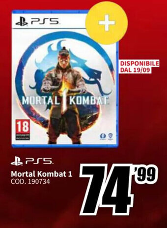 MediaWorld PS5 Mortal Kombat 1 offerta
