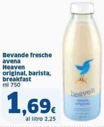 Sigma Bevande fresche avena Heaven original, barista, breakfast ml 750 offerta