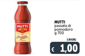 Deco Maxistore MUTTI passata di pomodoro g 700 offerta