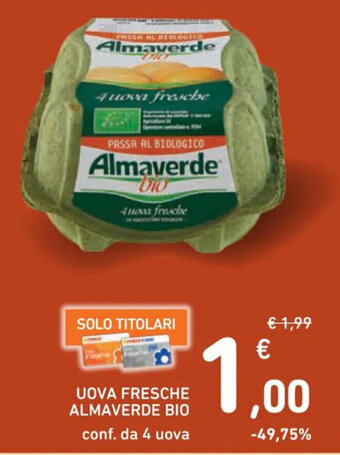 Spazio Conad UOVA FRESCHE ALMAVERDE BIO conf. da 4 uova offerta