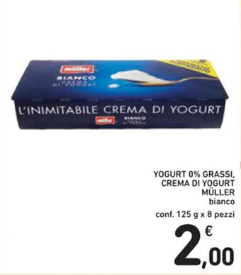 Spazio Conad YOGURT 0% GRASSI, CREMA DI YOGURT MÜLLER bianco conf. 125 g x 8 pezzi offerta