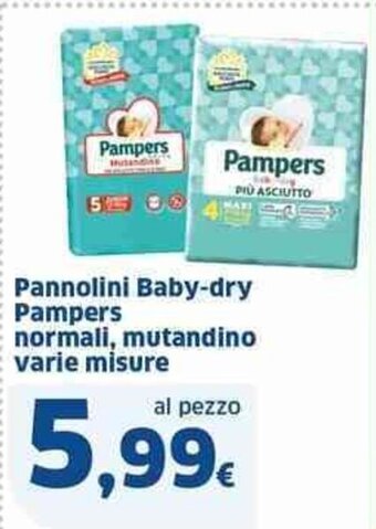 Pannolini Baby-dry Pampers normali, mutandino varie misure