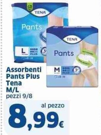 Assorbenti Pants Plus Tena M/L pezzi 9/8