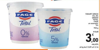 Spazio Conad YOGURT GRECO 5%, 0% GRASSI TOTAL FAGE 950 g offerta