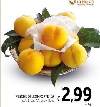 Spazio Conad PESCHE DI LEONFORTE IGP cat. 1, cal. AA, prov. Italia offerta