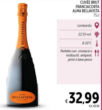 Spazio Conad CUVÉE BRUT FRANCIACORTA ALMA BELLAVISTA 75cl offerta