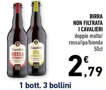 Spazio Conad BIRRA NON FILTRATA I CAVALIERI doppio malto 50cl offerta