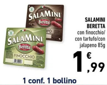 Spazio Conad SALAMINI BERETTA con jalapeno 85g offerta