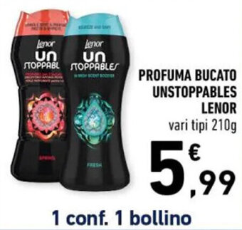 Spazio Conad PROFUMA BUCATO UNSTOPPABLES LENOR 210g offerta
