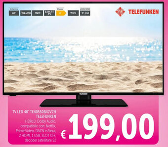 Spazio Conad TV LED 40" TE40550B42V2H TELEFUNKEN offerta