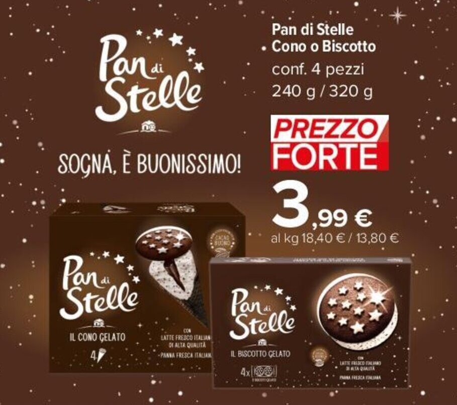 Carrefour Pan di Stelle Cono o Biscotto conf. 4 pezzi 240 g / 320 g offerta