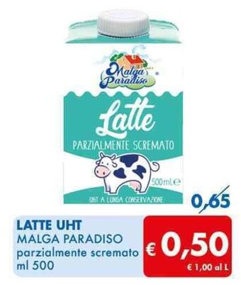 MD Discount LATTE UHT MALGA PARADISO parzialmente scremato ml 500 offerta