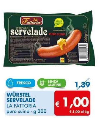 WÜRSTEL SERVELADE LA FATTORIA puro suino - g 200