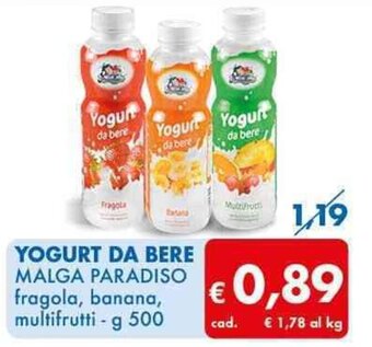 MD Discount YOGURT DA BERE MALGA PARADISO g 500 offerta