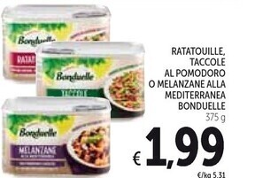 Spazio Conad Bonduelle ratatouille, taccole al pomodoro o melanzane alla mediterranea offerta