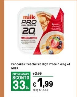 Iper La Grande Milk pancakes freschi pro high protein offerta