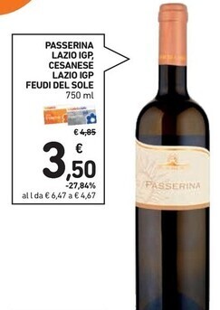 Spazio Conad Fuedi del sole - passerina lazio igp , cesanese lazio igp offerta