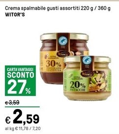 Iper La Grande Witor's crema spalmabile offerta