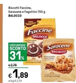 Balocco biscotti faccine, saracene o fagottini