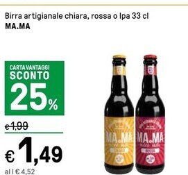 Iper La Grande Ma.ma birra artigianale chiara offerta
