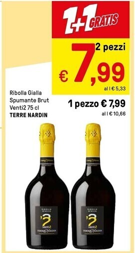 Terre nardin ribolla gialla spumante brut venti2