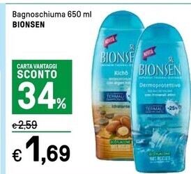 Iper La Grande Bionsen bagnoschiuma offerta