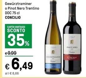 Iper La Grande Concilio gewurztraminer o pinot nero trentino doc offerta
